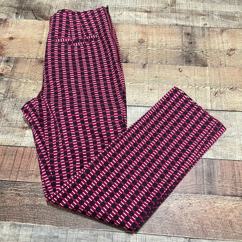Anthropologie Women's Retro Graphic Side Zip Stretch Essential Slim Pants Sz 4